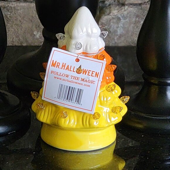 NEW Mr. Halloween Set of 4 Mini Candy Corn Lighted Trees - Picture 3 of 8